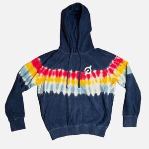 Peloton x Spiritual Gangster Tie-Dye Hoodie Rainbow Stripe Navy Unisex